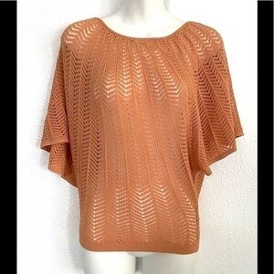 BEBE loose knit peach blouse size small